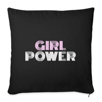 GIRL POWER (vintage Police) - Housse de coussin décorative 45 x 45 cm - noir - Devant