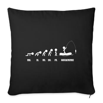 Pêche pêche pêche - Housse de coussin décorative 45 x 45 cm - noir - Devant