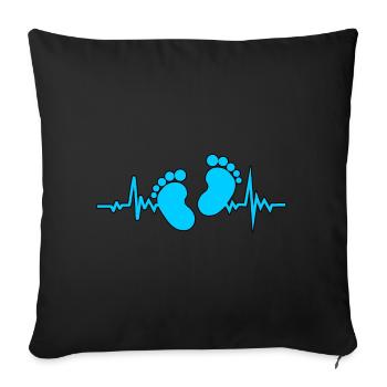 Heartbeat baby boy - Sofa pillowcase 17,3'' x 17,3'' (45 x 45 cm) - black - Front