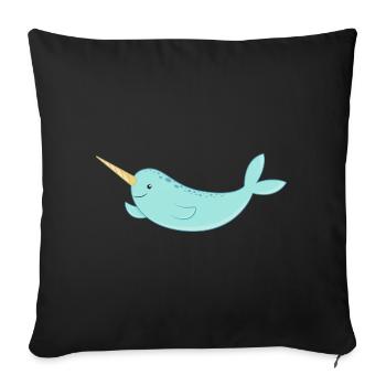 narwhal - Sofa pillowcase 17,3'' x 17,3'' (45 x 45 cm) - black - Front