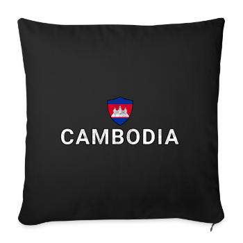 Cambodge - Housse de coussin décorative 45 x 45 cm - noir - Devant