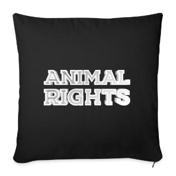 ANIMAL RIGHTS ANIMAL WELFARE VEGAN - Sofa pillowcase 17,3'' x 17,3'' (45 x 45 cm) - black - Front