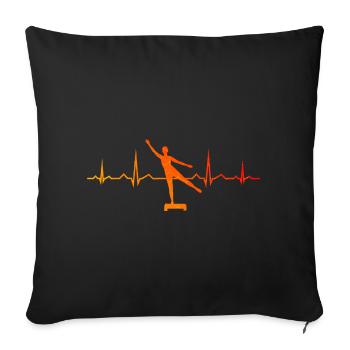 Fitness aérobie Gymnastique corporelle Hommes Femmes - Housse de coussin décorative 45 x 45 cm - noir - Devant