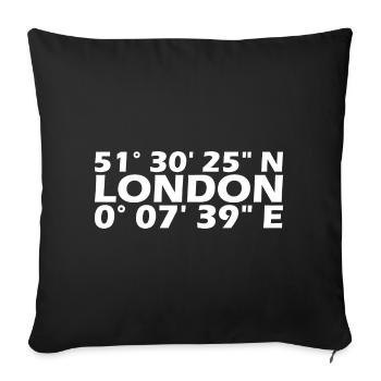 Coordonnées de Londres - Housse de coussin décorative 45 x 45 cm - noir - Devant