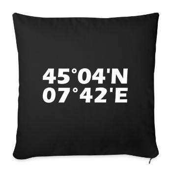 Turin Coordinates - Sofa pillowcase 17,3'' x 17,3'' (45 x 45 cm) - black - Front