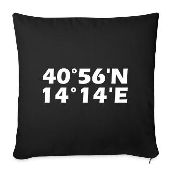 Coordonnées de Giugliano en Campanie - Housse de coussin décorative 45 x 45 cm - noir - Devant