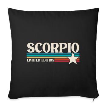 Signe du zodiaque Scorpion - Housse de coussin décorative 45 x 45 cm - noir - Devant