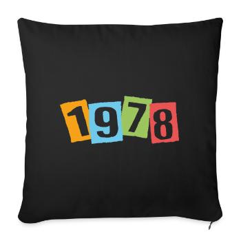Né en 1978 – Anniversaire avec de grands numéros colorés - Housse de coussin décorative 45 x 45 cm - noir - Devant