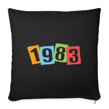 Born in 1983 – Birthday with big colorful numbers - Sofa pillowcase 17,3'' x 17,3'' (45 x 45 cm) - black - Front