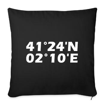 Coordonnées de Barcelone - Housse de coussin décorative 45 x 45 cm - noir - Devant