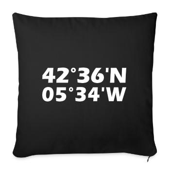León Coordinates - Sofa pillowcase 17,3'' x 17,3'' (45 x 45 cm) - black - Front