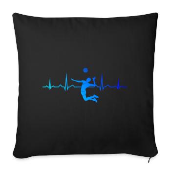 Jeux de volleyball Joueurs de volleyball masculins - Housse de coussin décorative 45 x 45 cm - noir - Devant