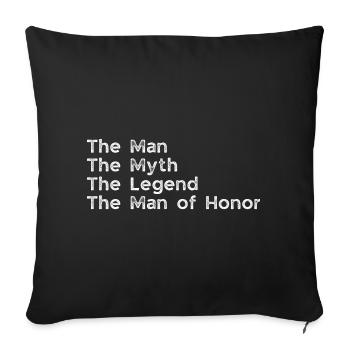 L’homme Le mythe La légende L’homme d’honneur - Housse de coussin décorative 45 x 45 cm - noir - Devant