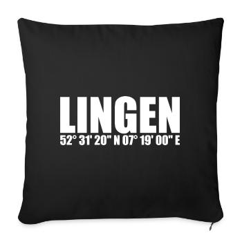 Lingen Koordinaten - Sofakissenbezug 45 x 45 cm - Schwarz - Vorne