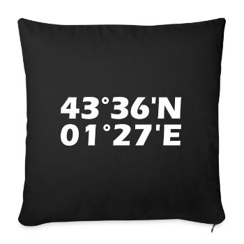 Toulouse Koordinaten - Sofakissenbezug 45 x 45 cm - Schwarz - Vorne