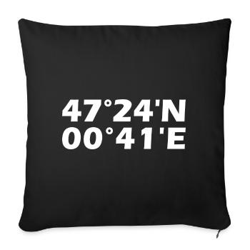 Tours Coordinates - Sofa pillowcase 17,3'' x 17,3'' (45 x 45 cm) - black - Front