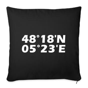 Coordonnées de Marseille - Housse de coussin décorative 45 x 45 cm - noir - Devant