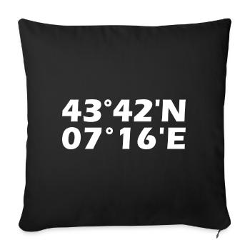 Nice Koordinaten - Sofakissenbezug 45 x 45 cm - Schwarz - Vorne