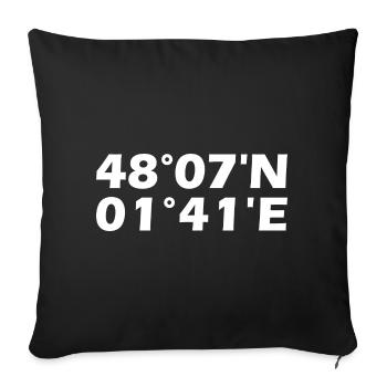 Coordonnées de Rennes - Housse de coussin décorative 45 x 45 cm - noir - Devant