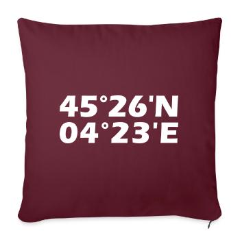 Coordonnées de Saint-Étienne - Housse de coussin décorative 45 x 45 cm - bordeaux - Devant