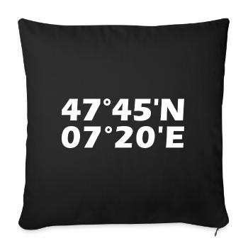 Coordonnées de Mulhouse - Housse de coussin décorative 45 x 45 cm - noir - Devant