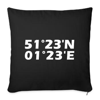 Margate (Kent) Koordinaten - Sofakissenbezug 45 x 45 cm - Schwarz - Vorne