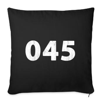 045 Heerlen Hoensbroek Kerkrade Brunssum Landgraaf - Housse de coussin décorative 45 x 45 cm - noir - Devant