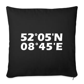 Bad Salzuflen coordinates - Sofa pillowcase 17,3'' x 17,3'' (45 x 45 cm) - black - Front