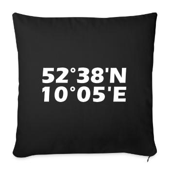 Celle Koordinaten - Sofakissenbezug 45 x 45 cm - Schwarz - Vorne