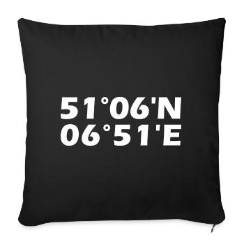 Dormagen Koordinaten - Sofakissenbezug 45 x 45 cm - Schwarz - Vorne
