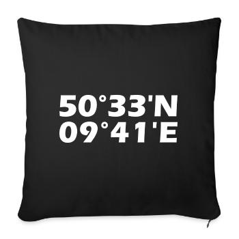 Fulda Koordinaten - Sofakissenbezug 45 x 45 cm - Schwarz - Vorne