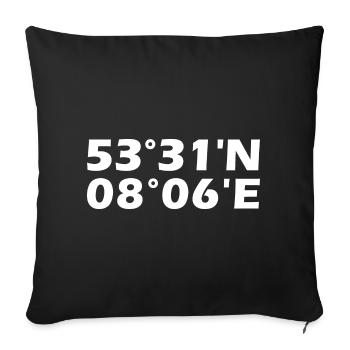 Coordonnées de Wilhelmshaven - Housse de coussin décorative 45 x 45 cm - noir - Devant