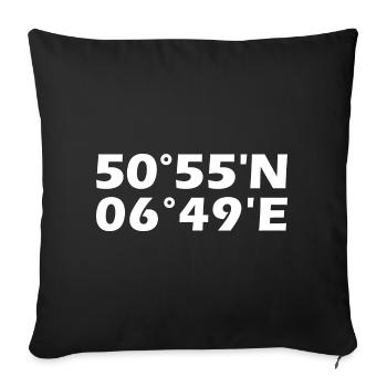 Frechen Koordinaten - Sofakissenbezug 45 x 45 cm - Schwarz - Vorne