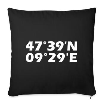 Friedrichshafen coordinates - Sofa pillowcase 17,3'' x 17,3'' (45 x 45 cm) - black - Front
