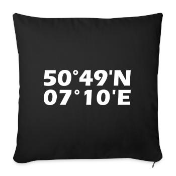 Troisdorf Koordinaten - Sofakissenbezug 45 x 45 cm - Schwarz - Vorne