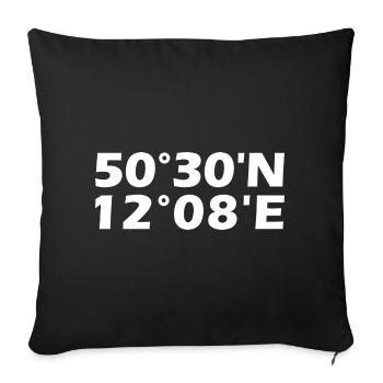 Plauen coordinates - Sofa pillowcase 17,3'' x 17,3'' (45 x 45 cm) - black - Front
