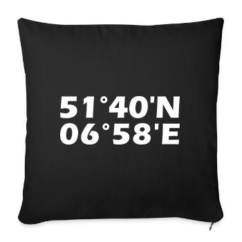 Dorsten Koordinaten - Sofakissenbezug 45 x 45 cm - Schwarz - Vorne