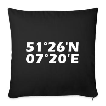 Witten Koordinaten - Sofakissenbezug 45 x 45 cm - Schwarz - Vorne