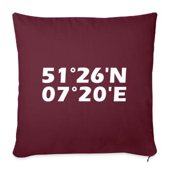 Witten Koordinaten - Sofakissenbezug 45 x 45 cm - Burgunderrot - Vorne
