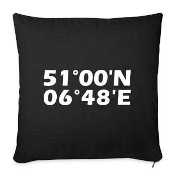 Pulheim coordinates - Sofa pillowcase 17,3'' x 17,3'' (45 x 45 cm) - black - Front