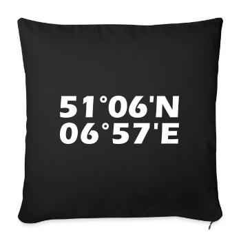 Langenfeld (Rhineland) coordinates - Sofa pillowcase 17,3'' x 17,3'' (45 x 45 cm) - black - Front