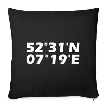 Lingen (Ems) coordinates - Sofa pillowcase 17,3'' x 17,3'' (45 x 45 cm) - black - Front