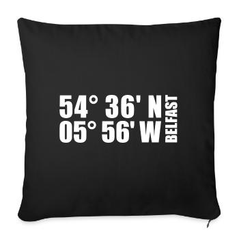 Belfast Coordinates - Sofa pillowcase 17,3'' x 17,3'' (45 x 45 cm) - black - Front