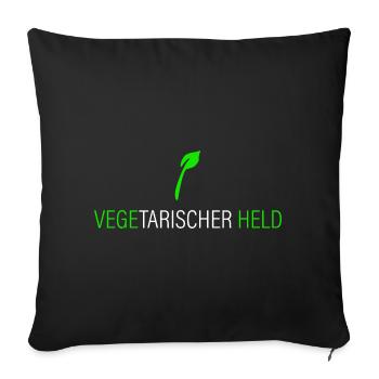 Héros végétarien - Housse de coussin décorative 45 x 45 cm - noir - Devant