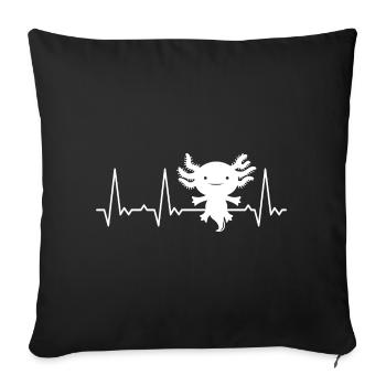 Heartbeat Axolotl - Sofa pillowcase 17,3'' x 17,3'' (45 x 45 cm) - black - Front