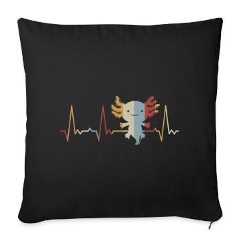Heartbeat Axolotl - Sofa pillowcase 17,3'' x 17,3'' (45 x 45 cm) - black - Front