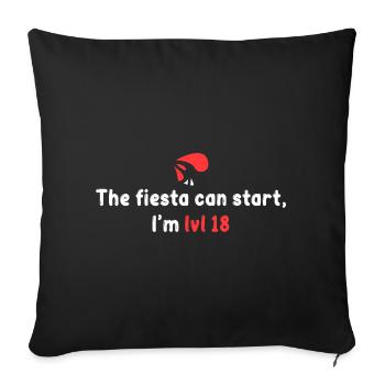 Lv 18! Let the fiesta begin - Sofa pillowcase 17,3'' x 17,3'' (45 x 45 cm) - black - Front