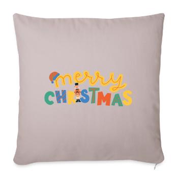 MERRY CHRISTMAS - Housse de coussin décorative 45 x 45 cm - taupe clair - Devant