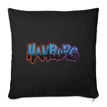 Stadt Hamburg Graffiti - Sofakissenbezug 45 x 45 cm - Schwarz - Vorne