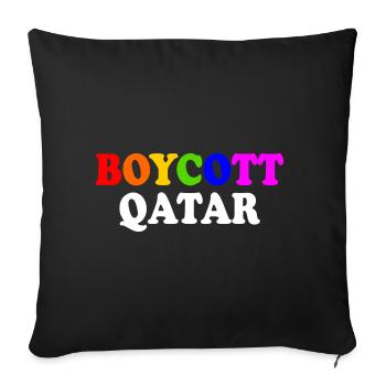 Boycott qatar - Sofa pillowcase 17,3'' x 17,3'' (45 x 45 cm) - black - Front